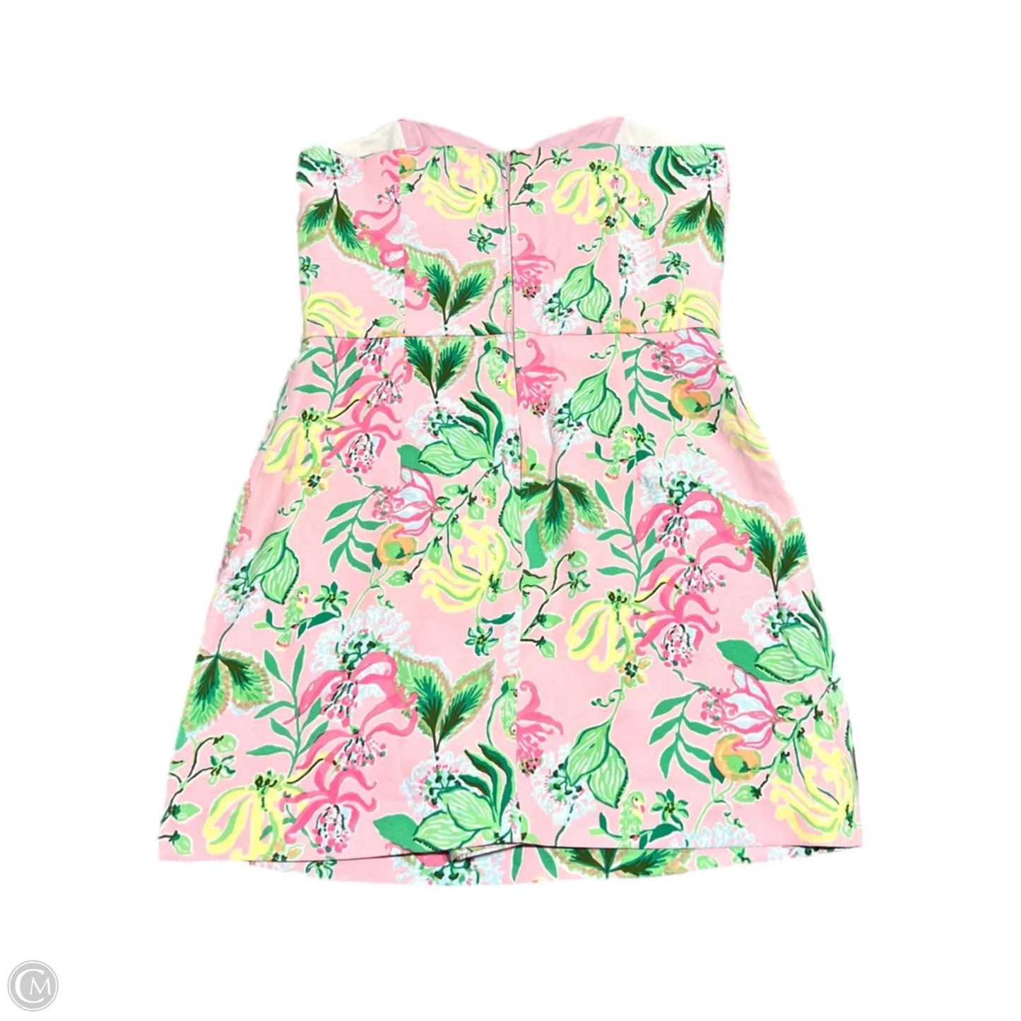 Romper Designer By Lilly Pulitzer In Green & Pink, Size: M