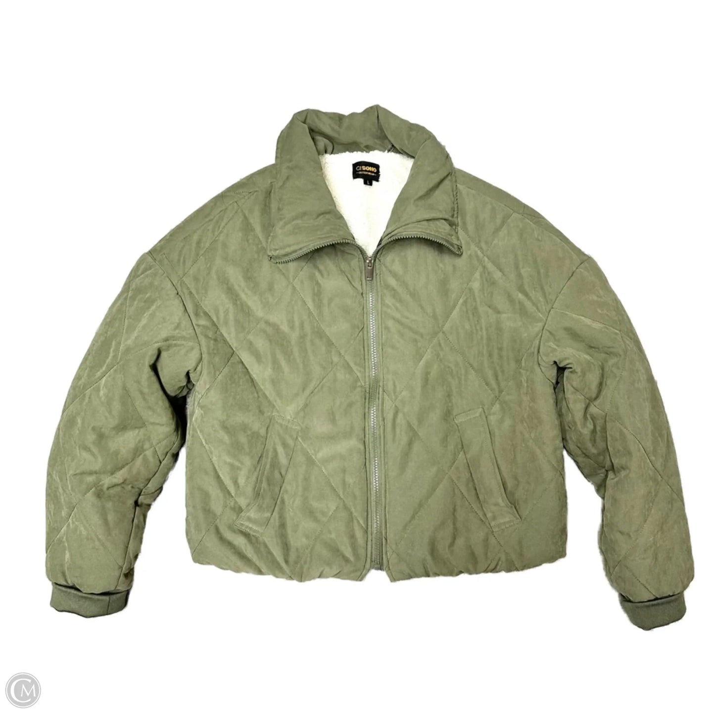 Jacket Puffer & Quilted By Ci Sono In Green, Size: L
