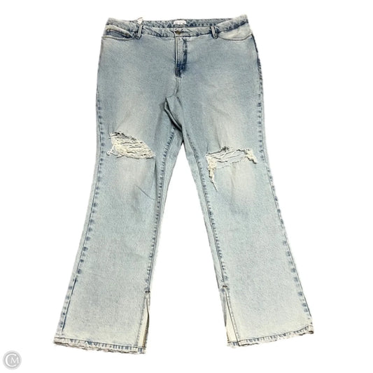 Jeans Wide Leg By Good American In Blue Denim, Size: 16