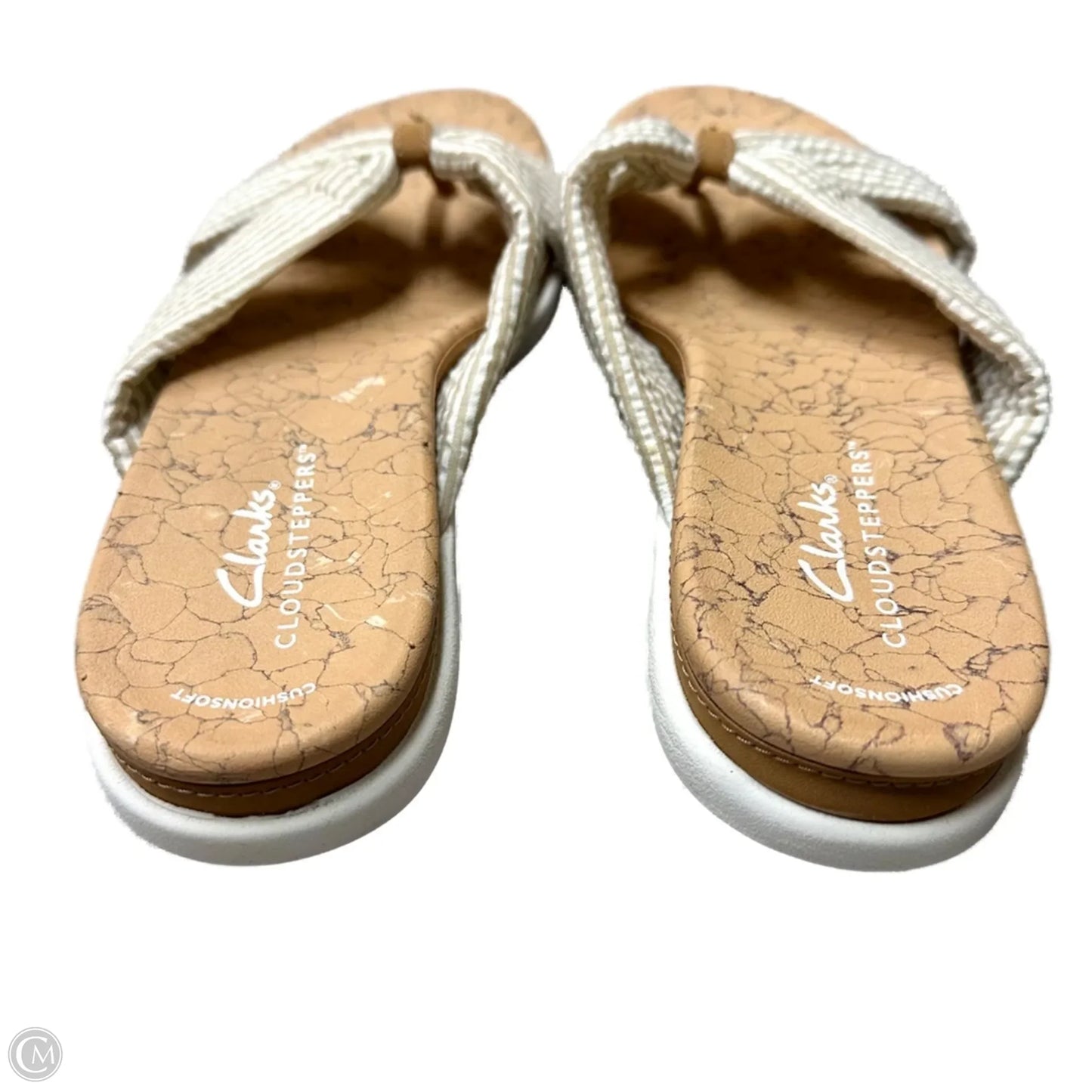 Sandals Flats By Clarks In Cream & Tan, Size: 7