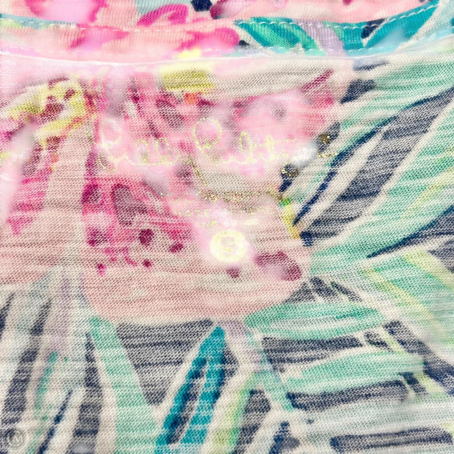 Top Short Sleeve Designer By Lilly Pulitzer In Blue & Purple, Size: S