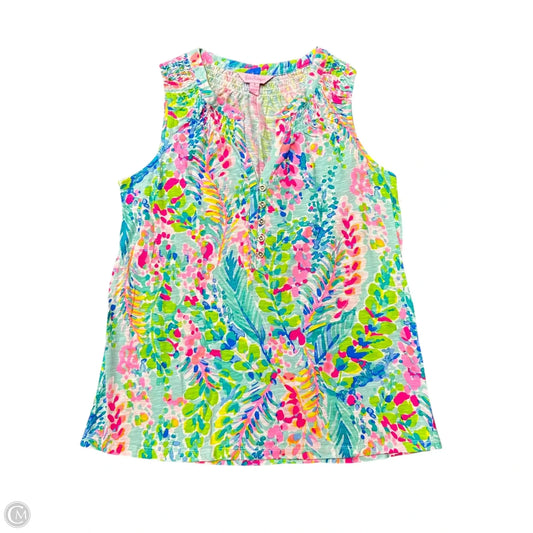 Top Sleeveless Designer By Lilly Pulitzer In Blue & Green, Size: S