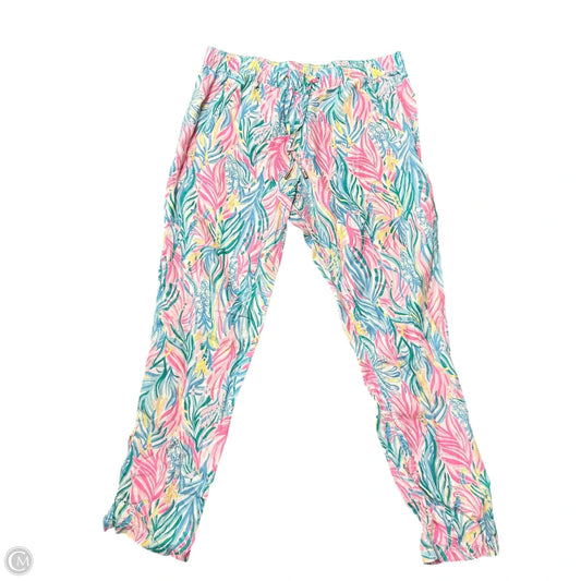 Pants Designer By Lilly Pulitzer In Blue & Pink, Size: 16