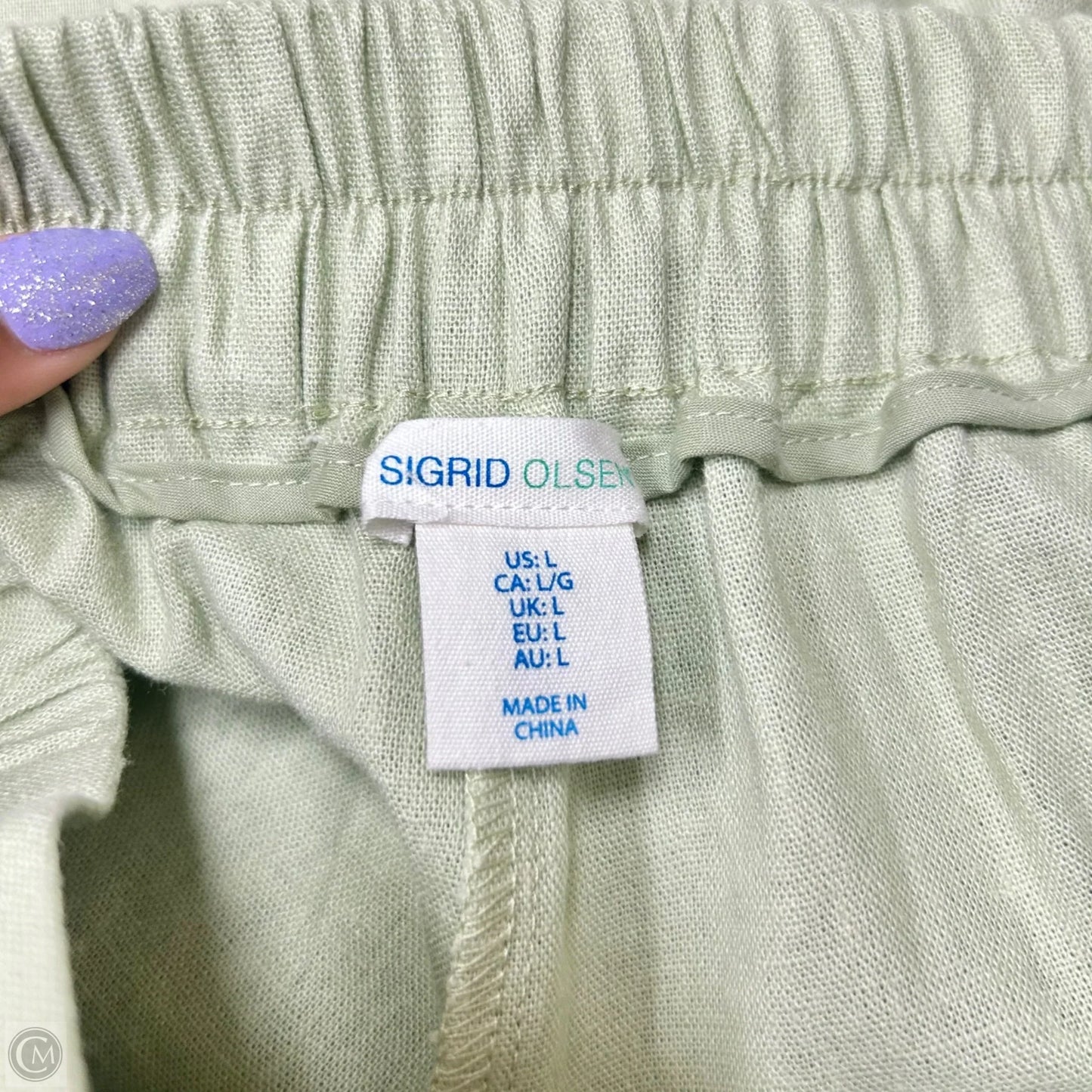 Pants Linen By Sigrid Olsen In Green, Size: 12