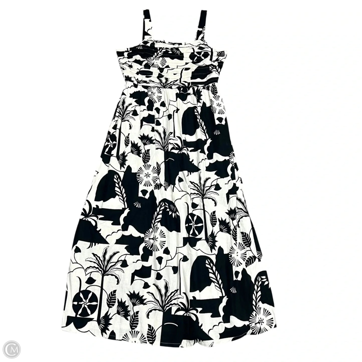 Dress Casual Maxi By Nicole Miller In Black & Cream, Size: L