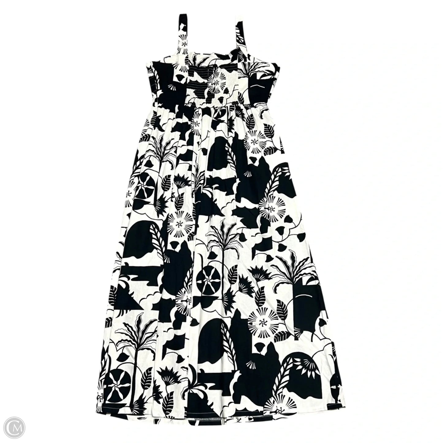 Dress Casual Maxi By Nicole Miller In Black & Cream, Size: L