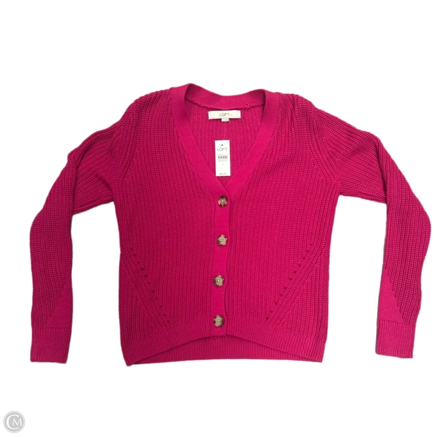 Sweater Cardigan By Loft In Pink, Size: S