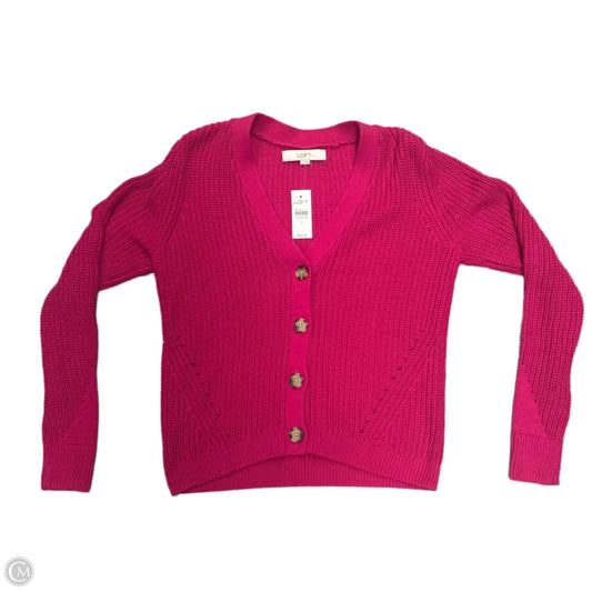 Sweater Cardigan By Loft In Pink, Size: S