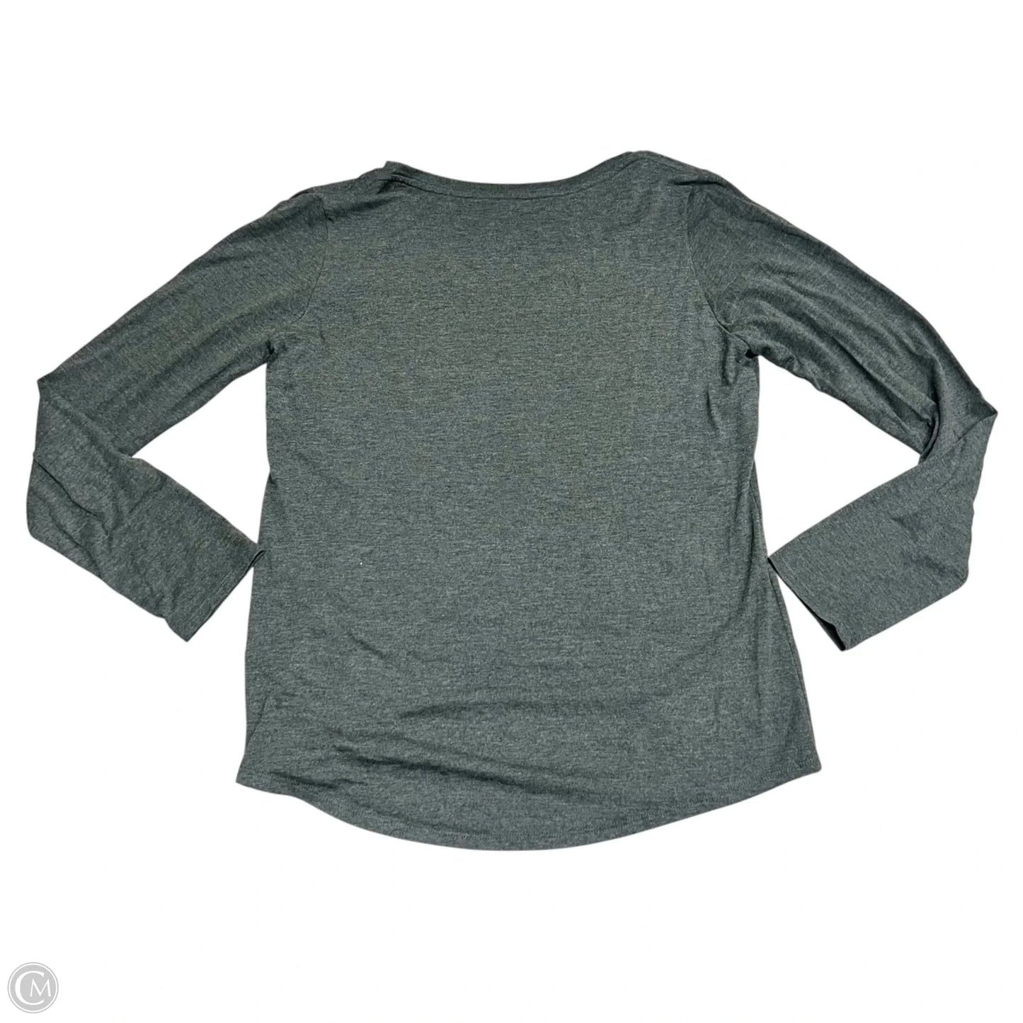 Athletic Top Long Sleeve Collar By Nike In Grey, Size: M