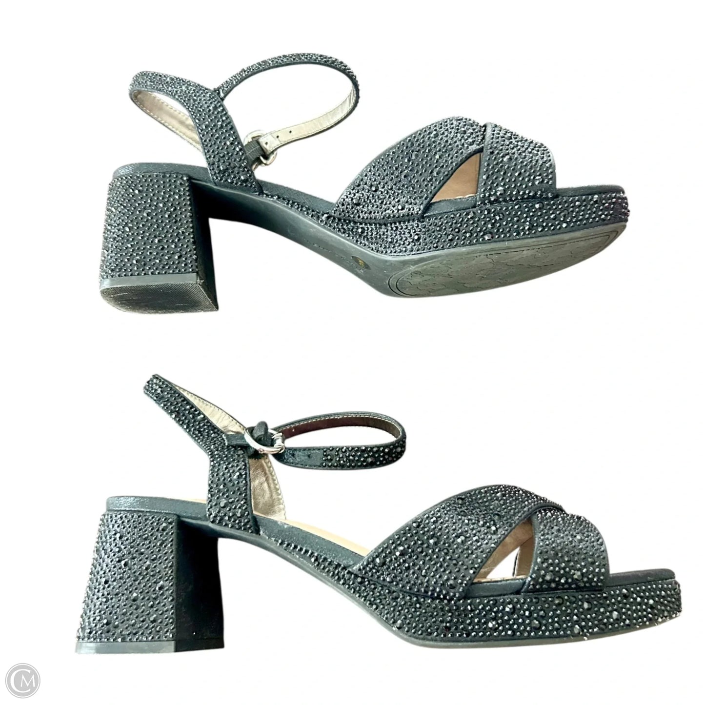 Sandals Heels Block By Kelly And Katie In Black, Size: 10