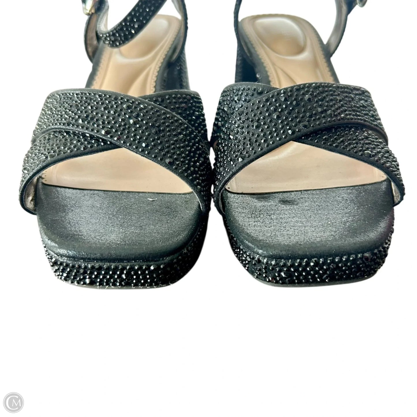 Sandals Heels Block By Kelly And Katie In Black, Size: 10
