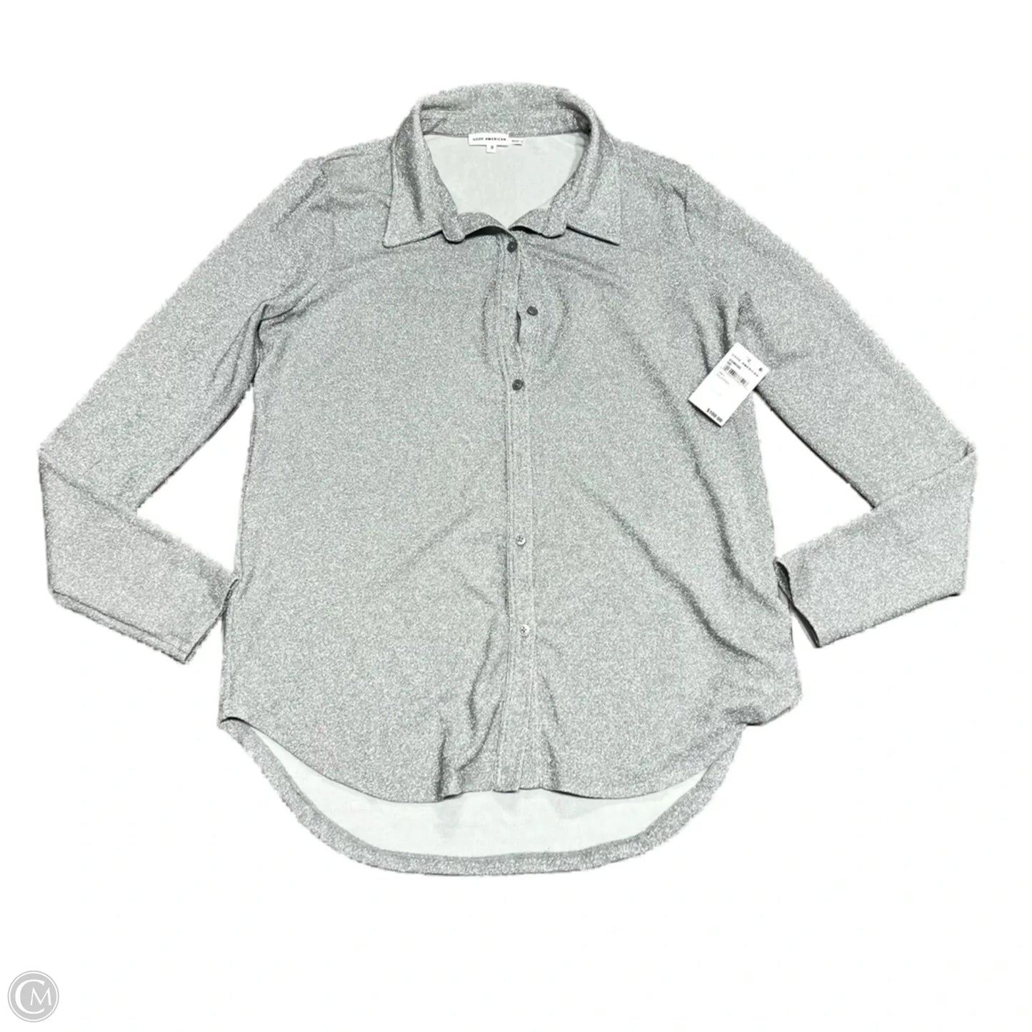 Top Long Sleeve By Good American In Silver, Size: M