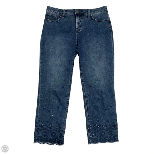 Jeans Cropped By Chicos In Blue Denim, Size: 4