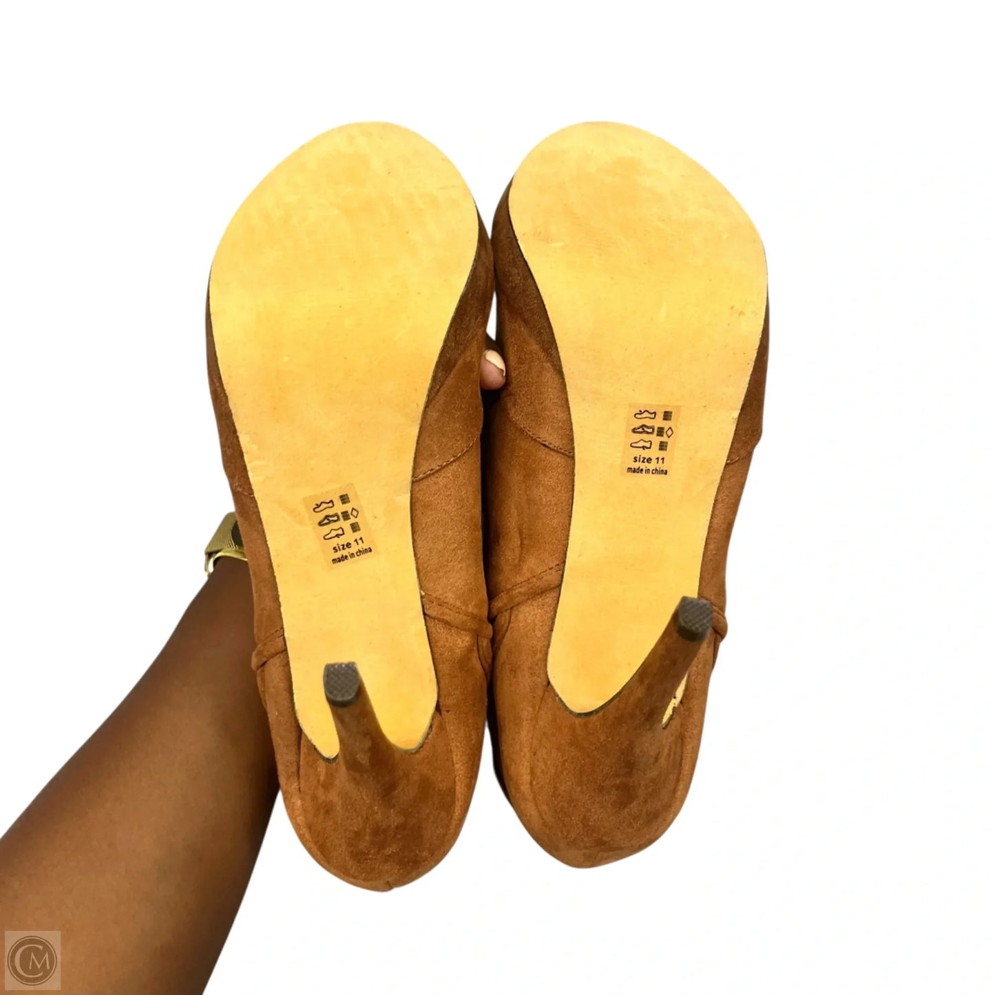 Boots Ankle Heels By Michael Antonio In Tan, Size: 11