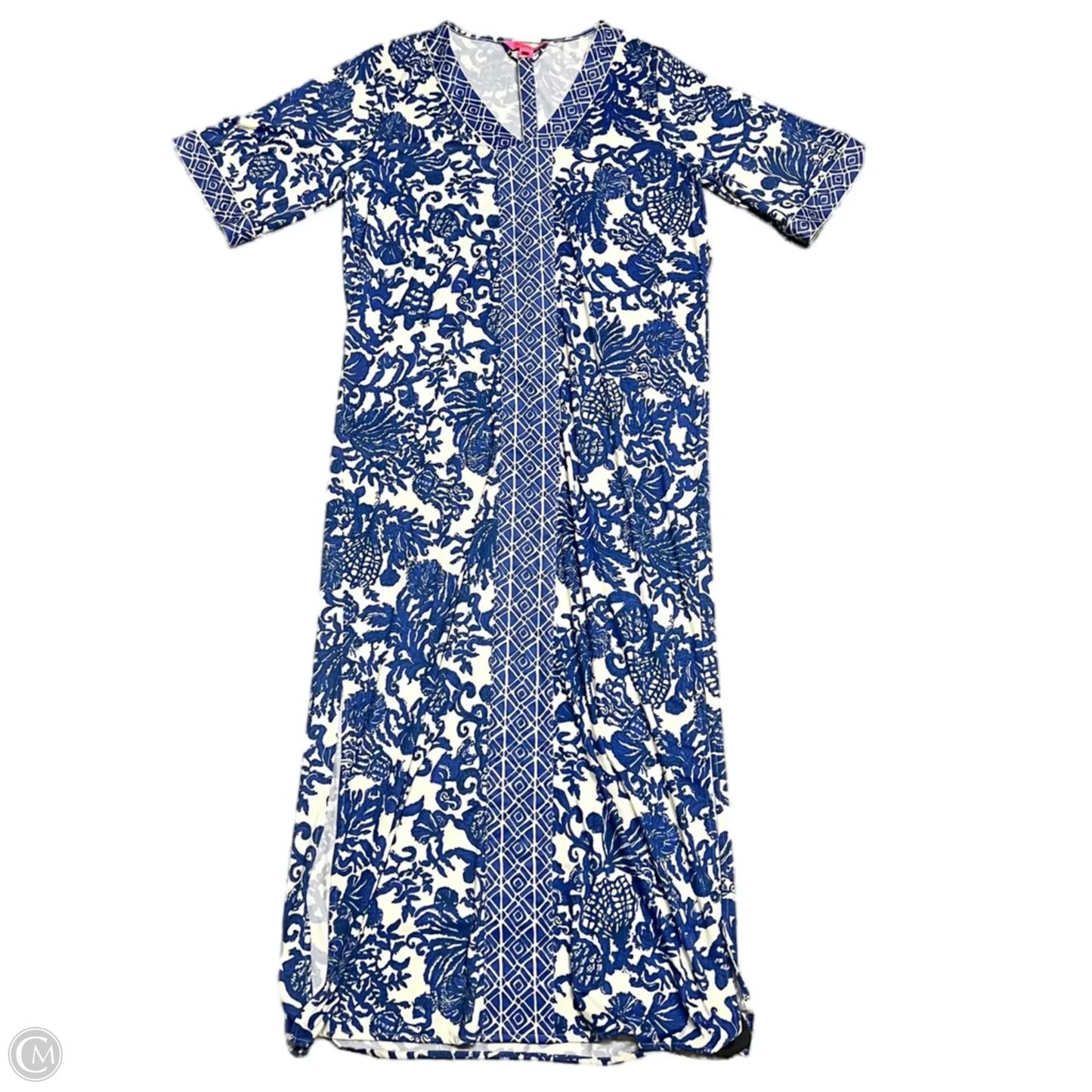 Dress Designer By Lilly Pulitzer In Blue & Cream, Size: S