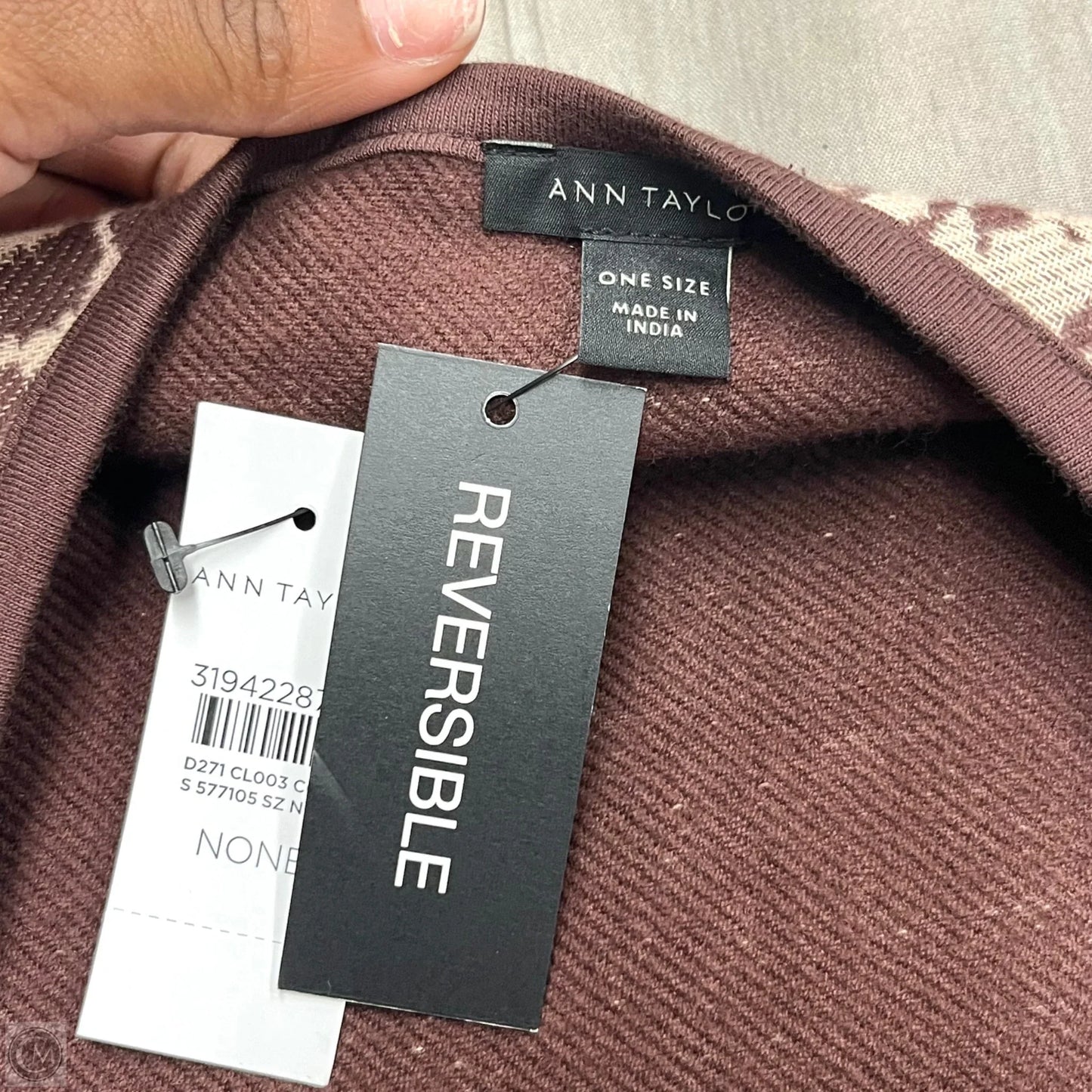 Shawl By Ann Taylor In Brown & Cream, Size: Osfm