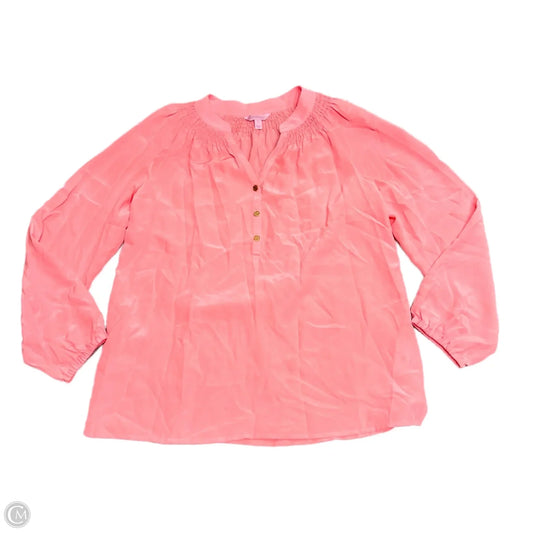 Top Long Sleeve Designer By Lilly Pulitzer In Peach, Size: M