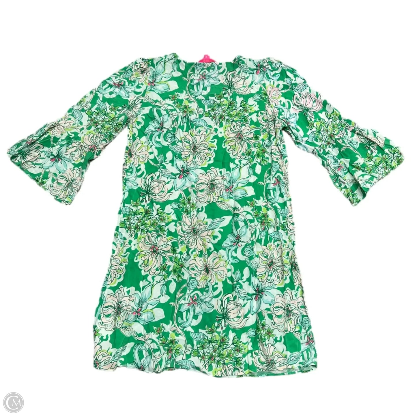 Dress Designer By Lilly Pulitzer In Green & White, Size: M