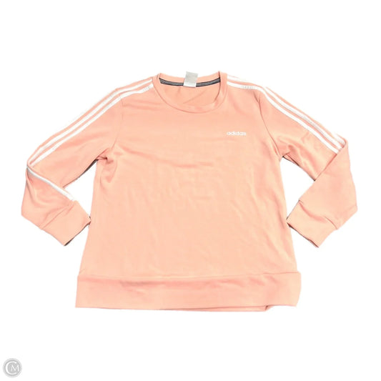 Athletic Sweatshirt Crewneck By Adidas In Peach, Size: L