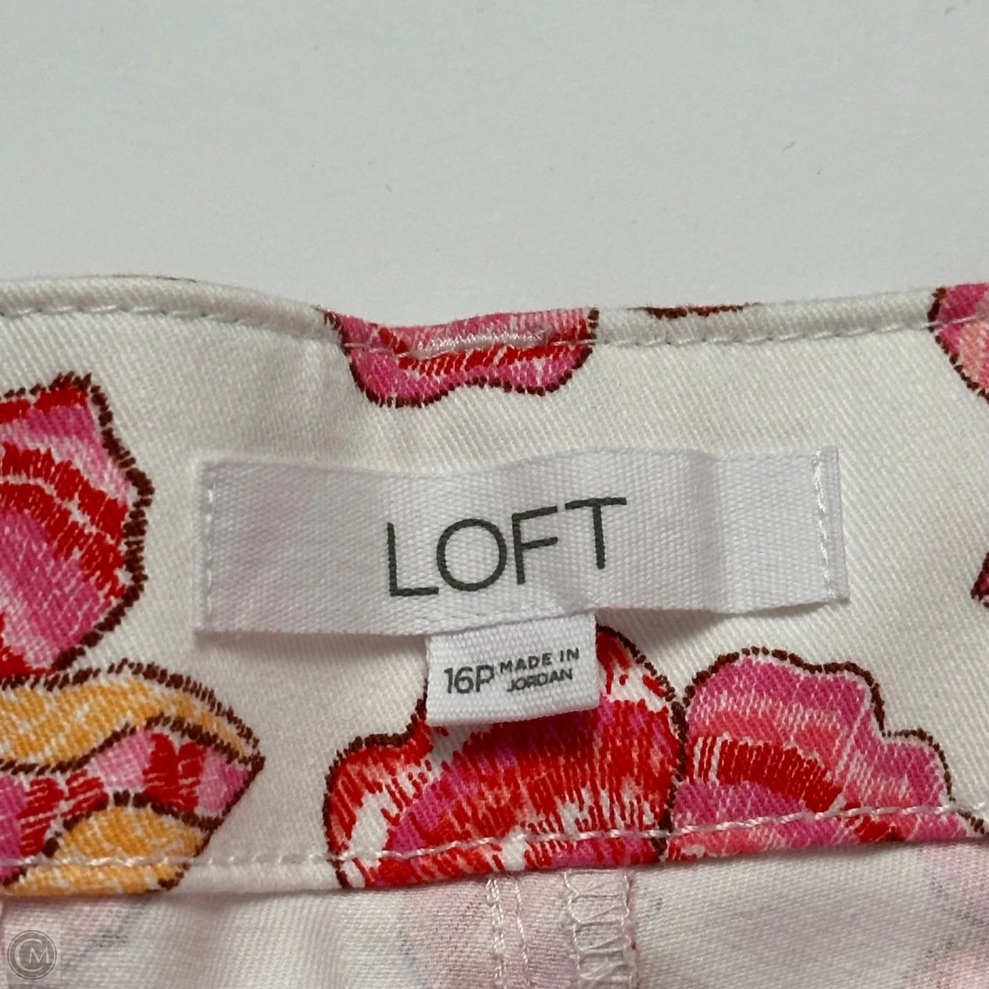 Shorts By Loft In Pink & White, Size: 16
