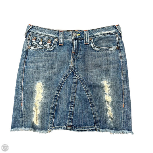 Skirt Mini & Short By True Religion In Blue Denim, Size: 4