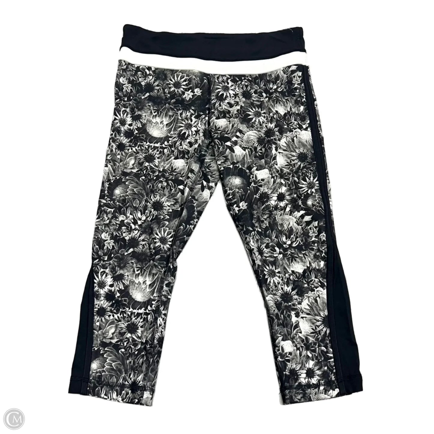 Athletic Capris By Lululemon In Black & Cream, Size: 6