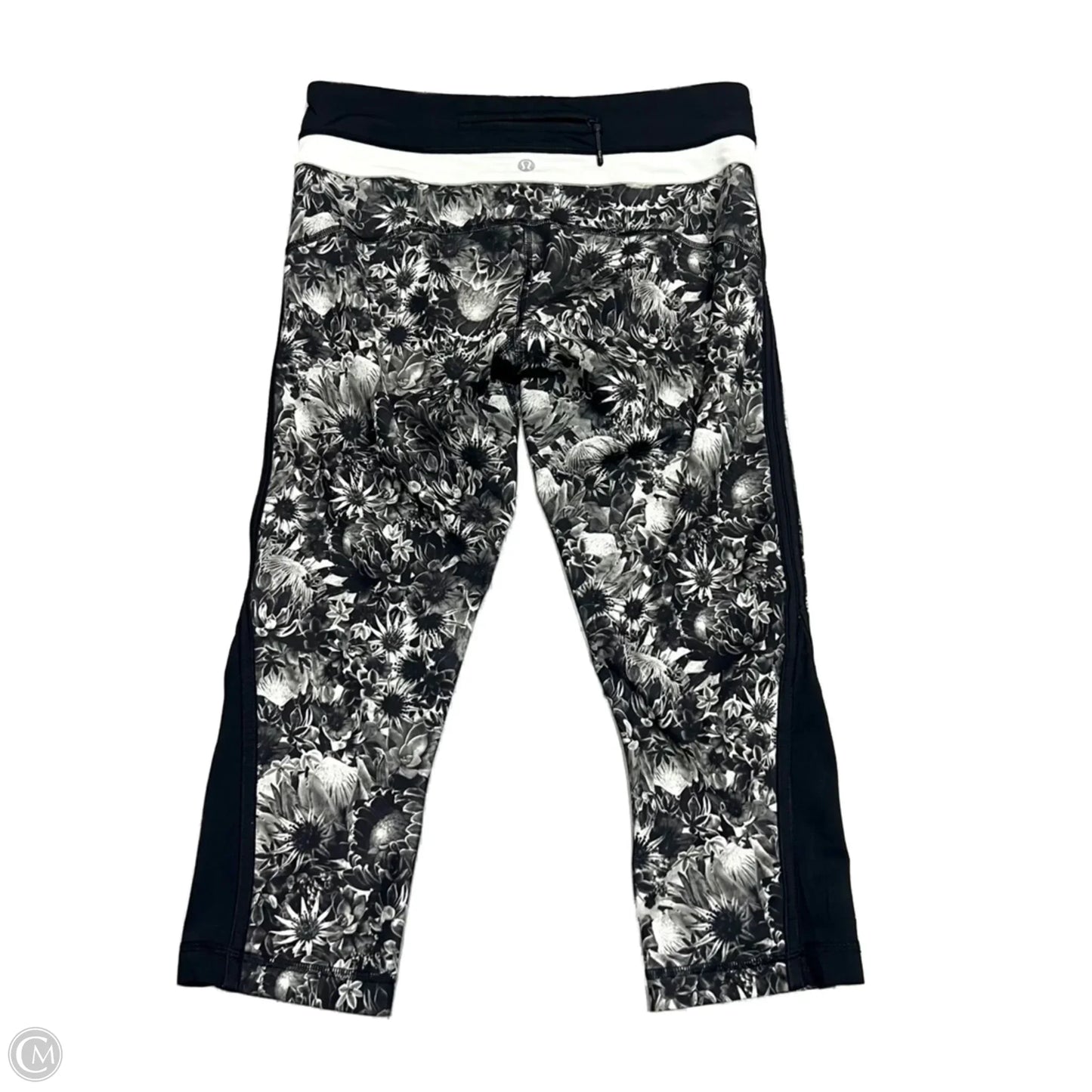 Athletic Capris By Lululemon In Black & Cream, Size: 6
