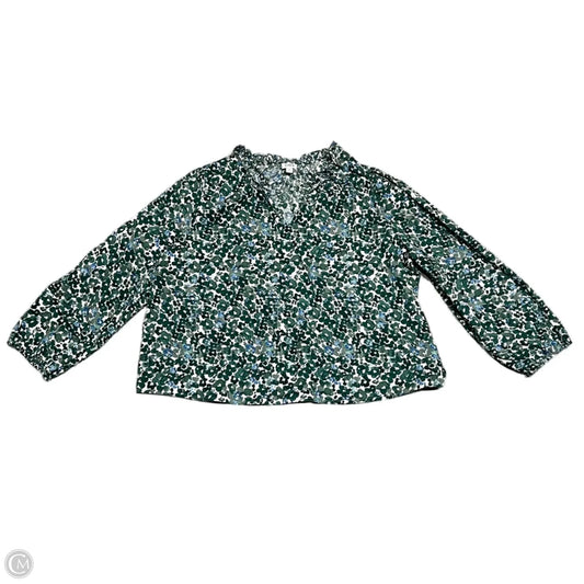 Top Long Sleeve By J. Crew In Blue & Green, Size: 3x