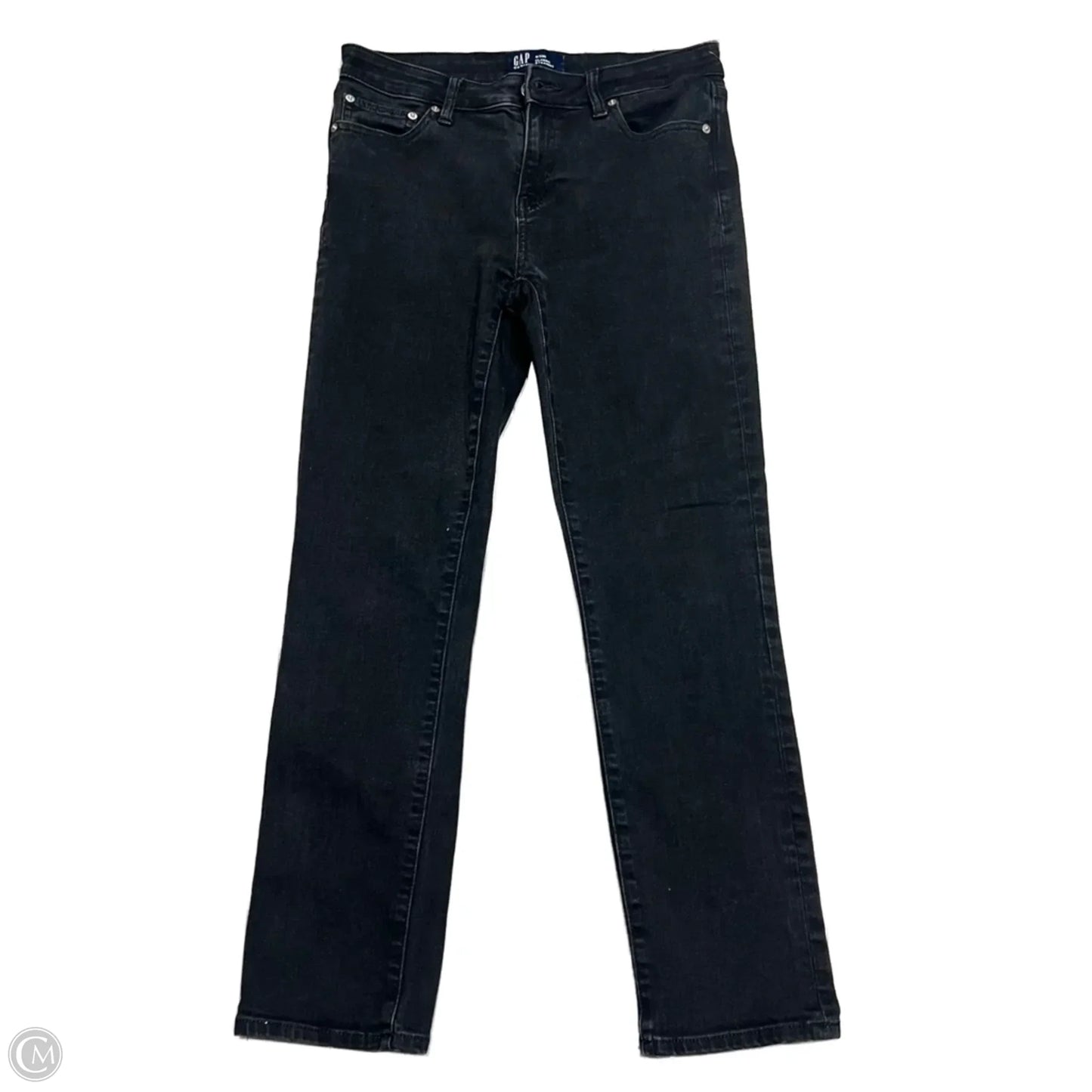 Jeans Straight By Gap In Black Denim, Size: 8