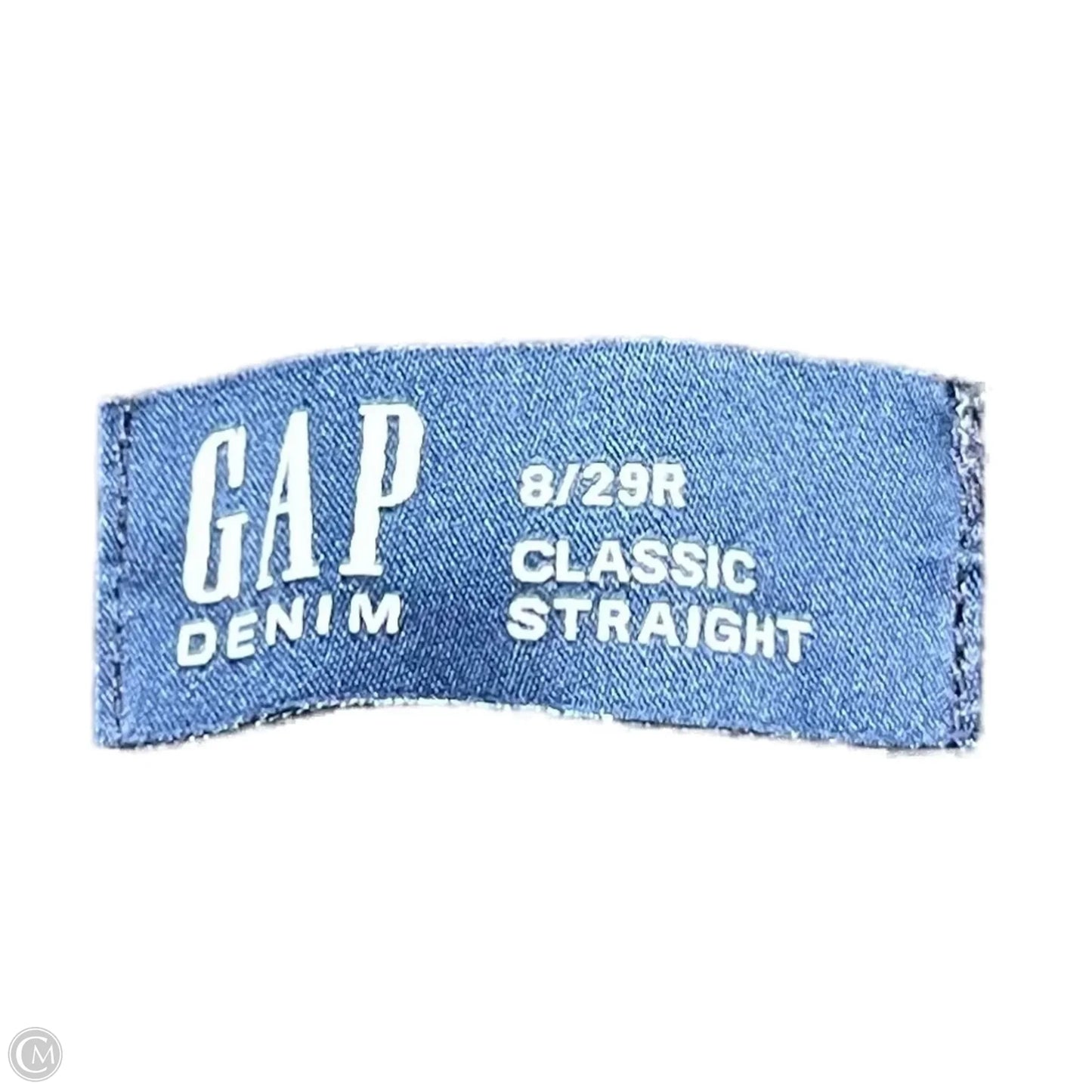 Jeans Straight By Gap In Black Denim, Size: 8