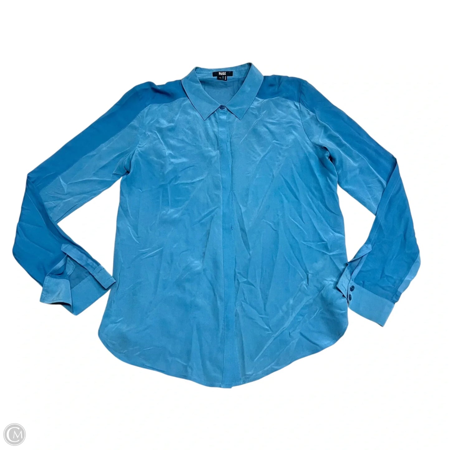 Top Long Sleeve By Paige In Blue, Size: M