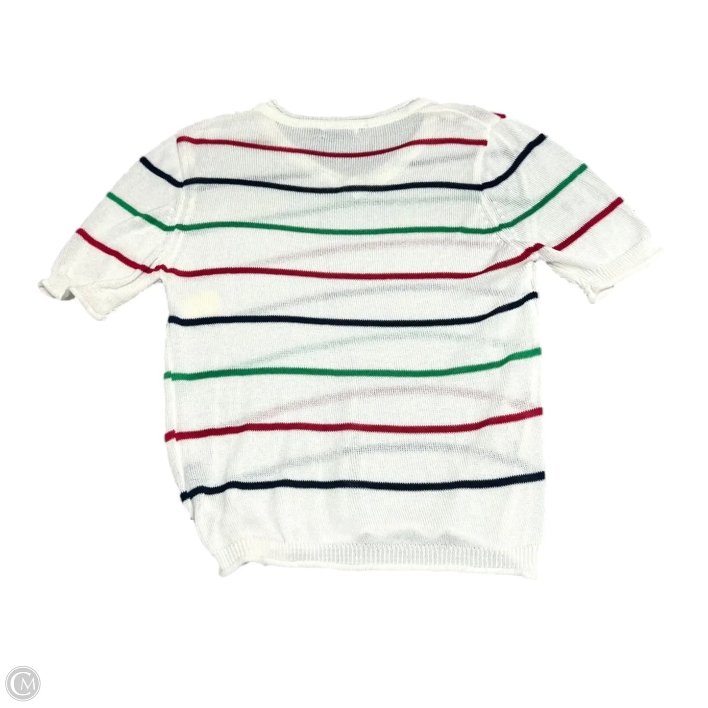 Sweater Short Sleeve By Pol In Cream & Red, Size: L