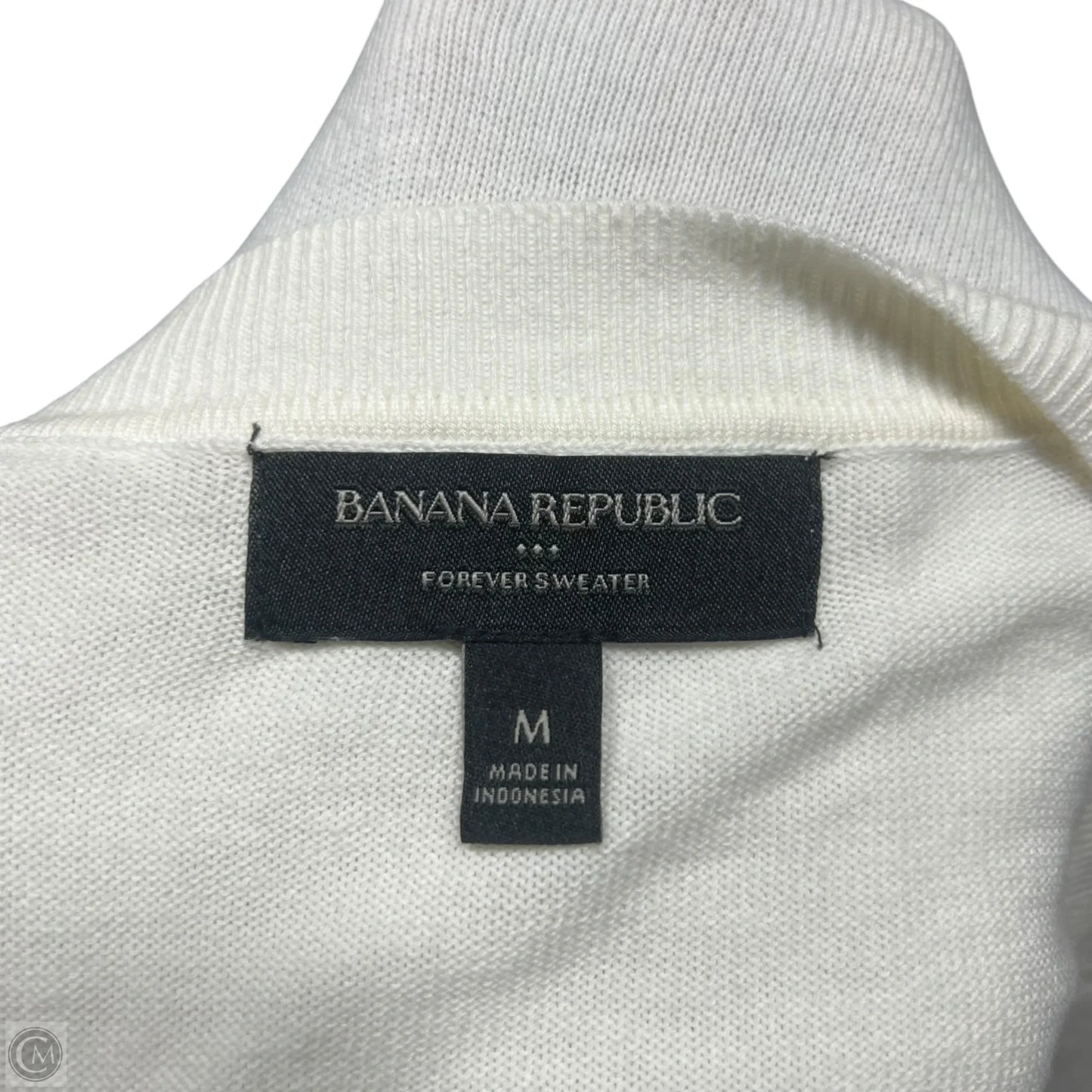 Sweater Short Sleeve By Banana Republic In Cream, Size: M
