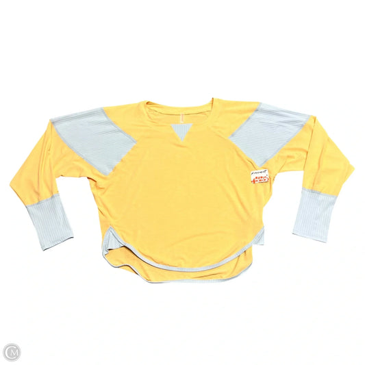 Athletic Top Long Sleeve Crewneck By Free People In Grey & Orange, Size: L