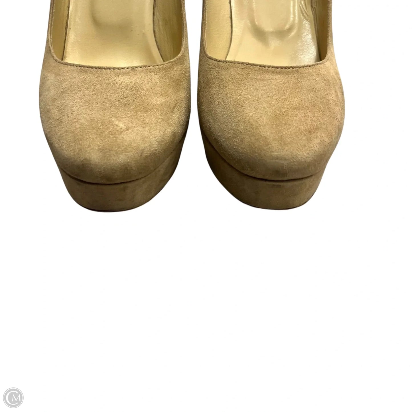 Shoes Luxury Designer By Jimmy Choo In Tan, Size: 8.5
