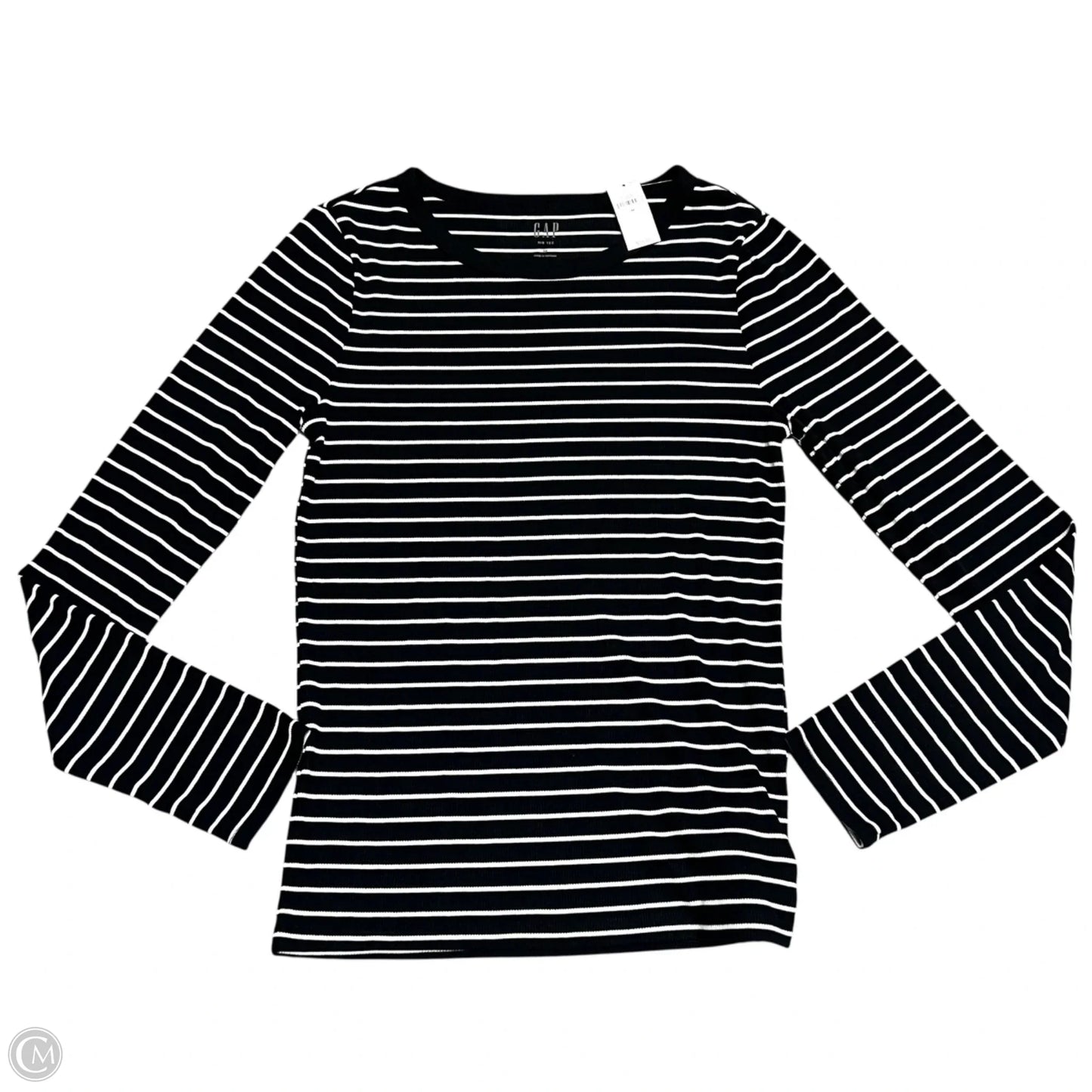 Top Long Sleeve By Gap In Striped Pattern, Size: M
