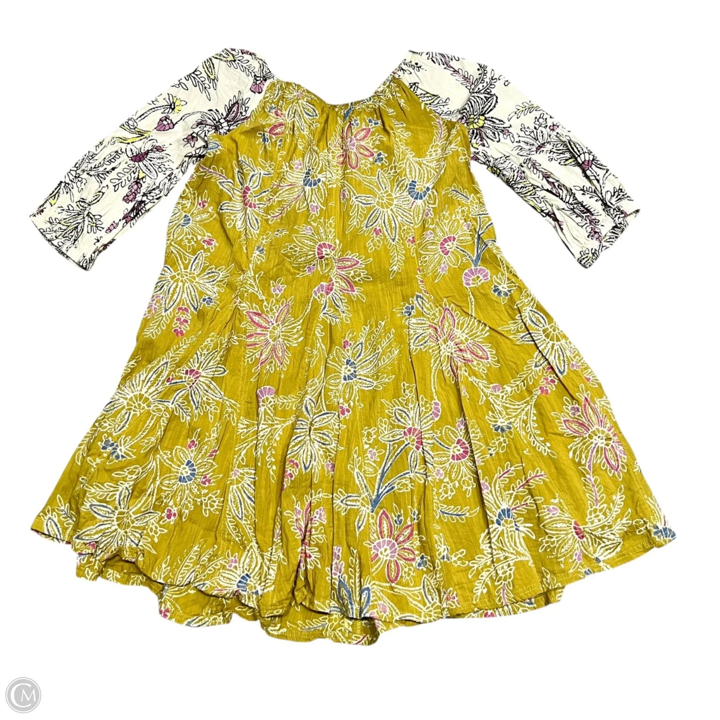 Dress Casual Short By Daily Practice By Anthropologie In Cream & Green, Size: S