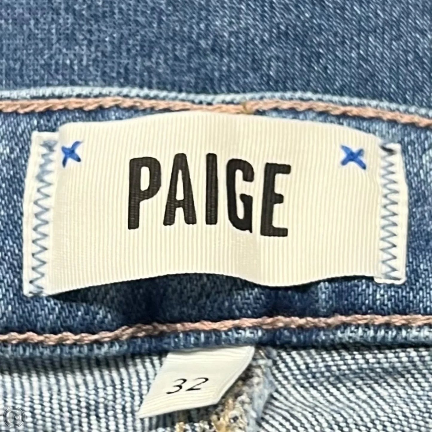 Jeans Cropped By Paige In Blue Denim, Size: 14