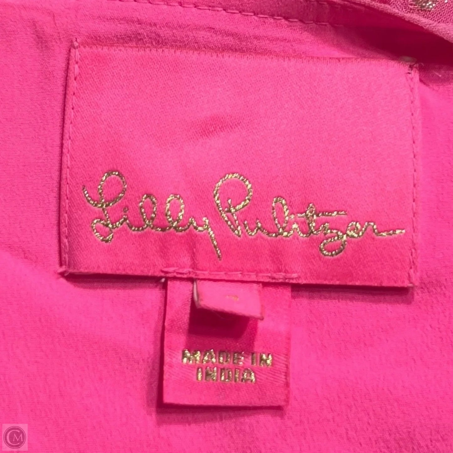 Dress Designer By Lilly Pulitzer In Gold & Pink, Size: S