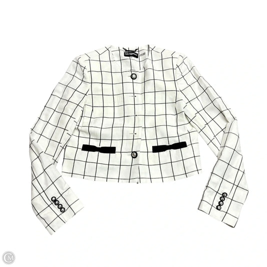 Blazer Designer By Karl Lagerfeld In Black & White, Size: S