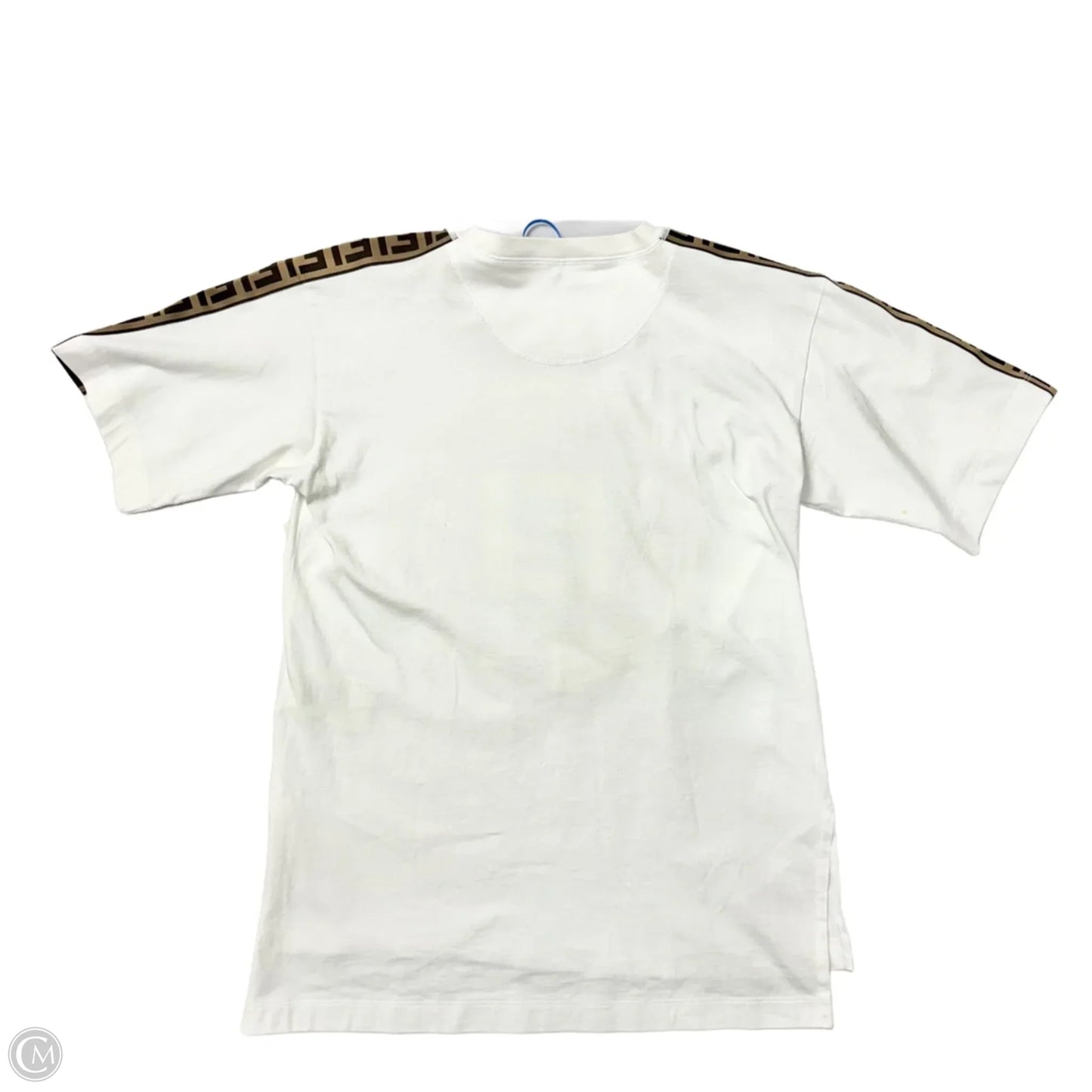 Top Short Sleeve Luxury Designer By Fendi In Cream & White, Size: Xs