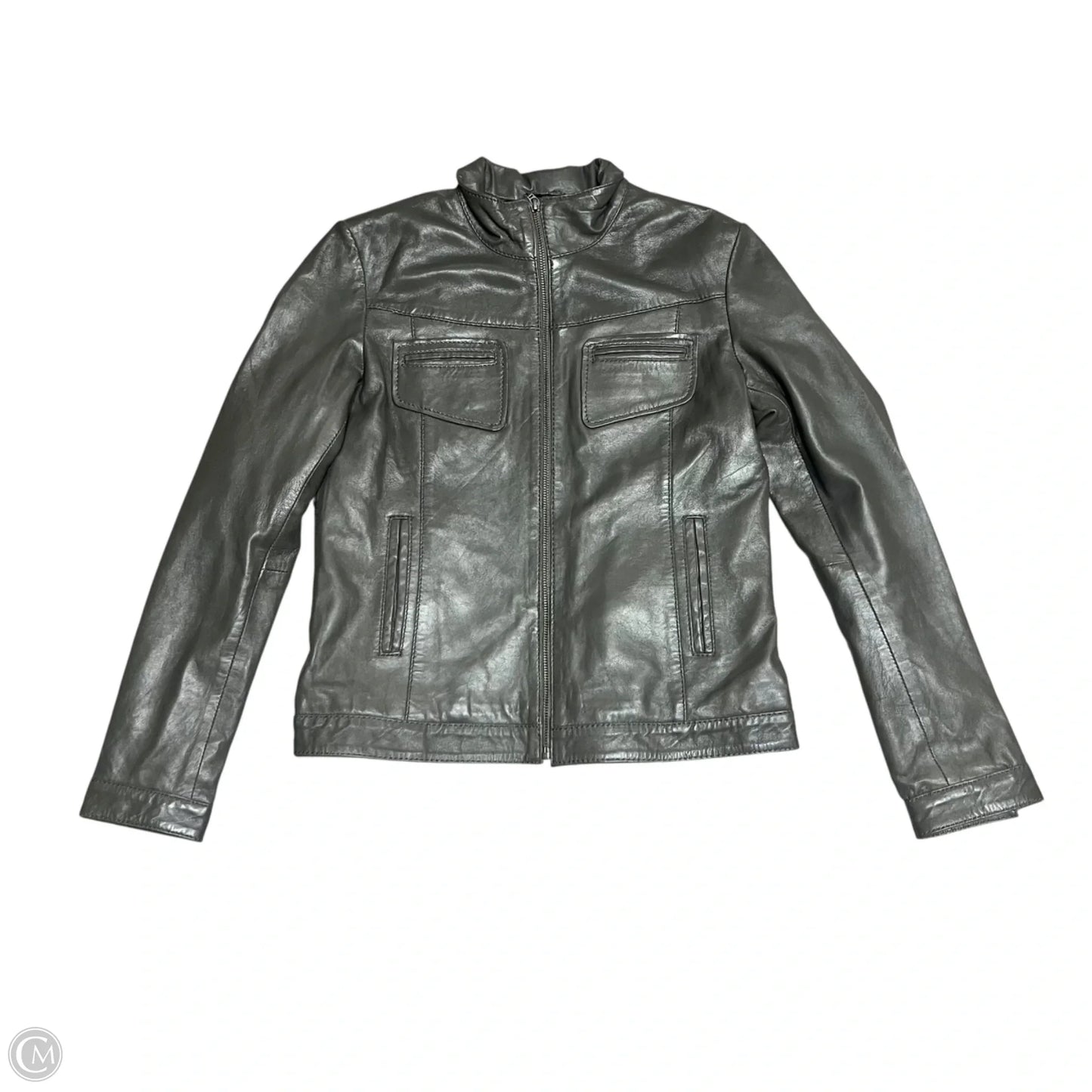 Jacket Leather By Bod And Christensen In Grey, Size: M