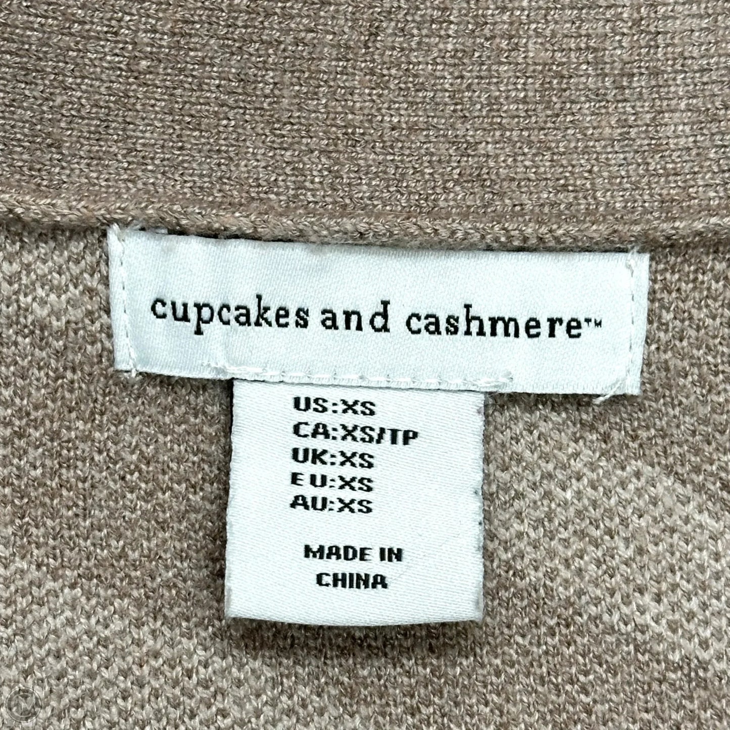 Sweater Cardigan By Cupcakes And Cashmere In Taupe, Size: Xs