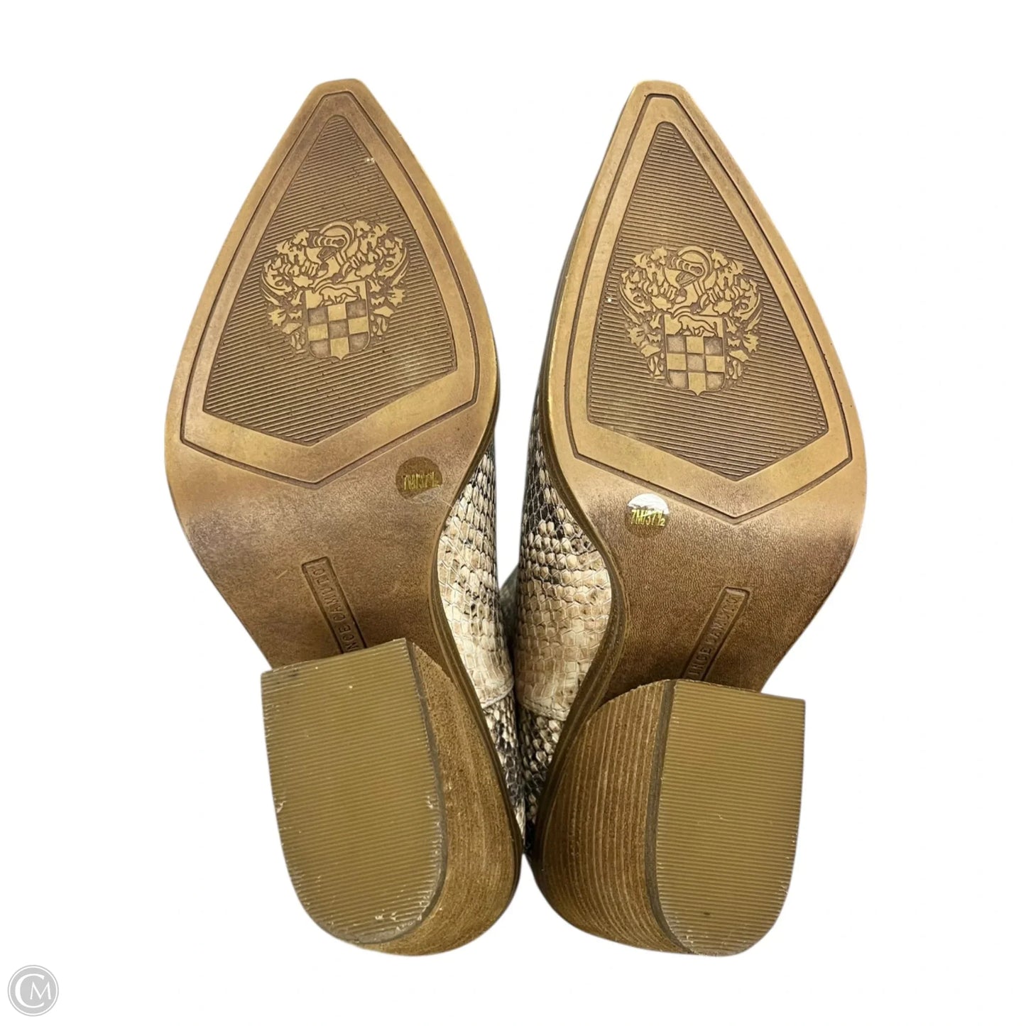 Boots Ankle Heels By Vince Camuto In Snakeskin Print, Size: 7