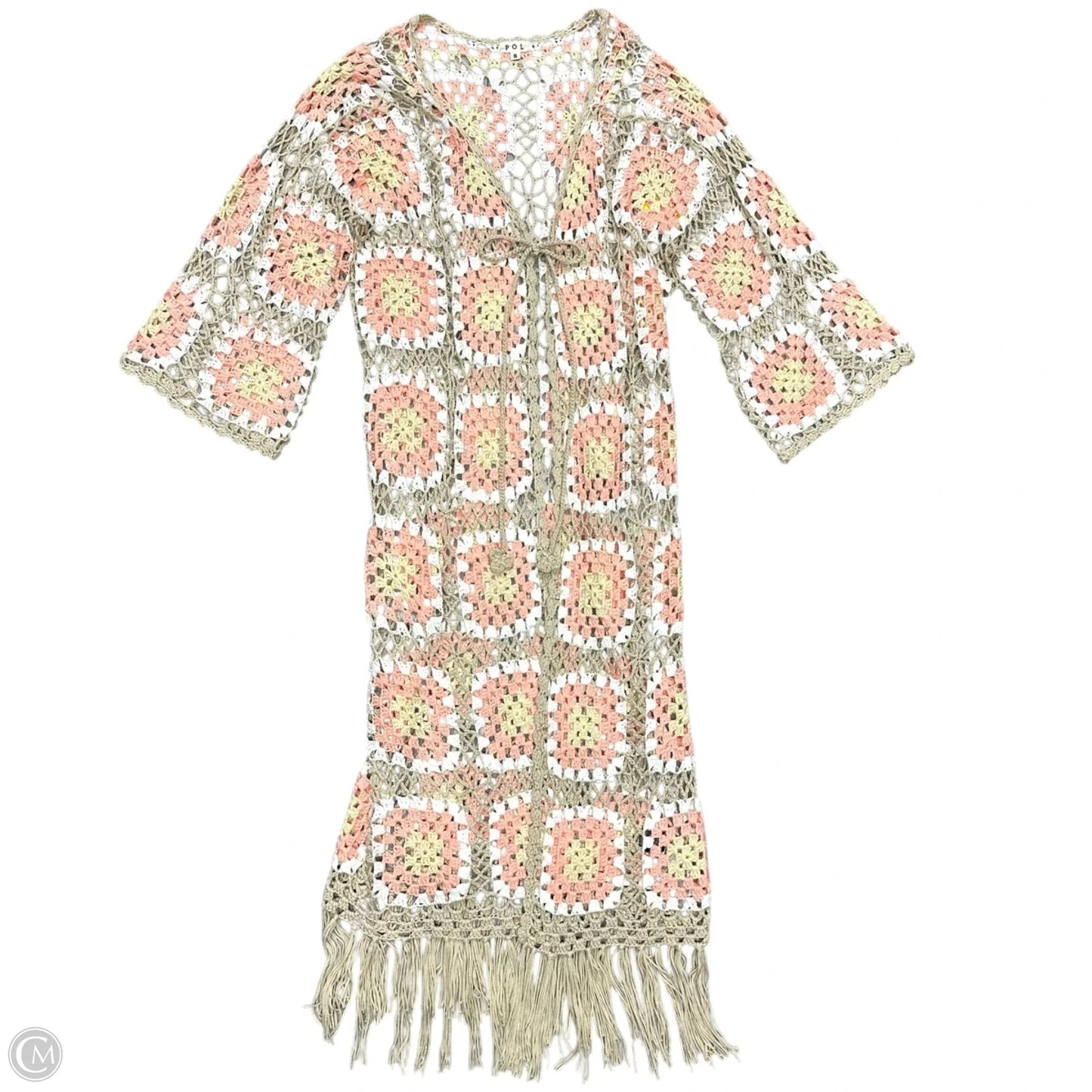 Sweater Cardigan By Pol In Pink & Tan, Size: S