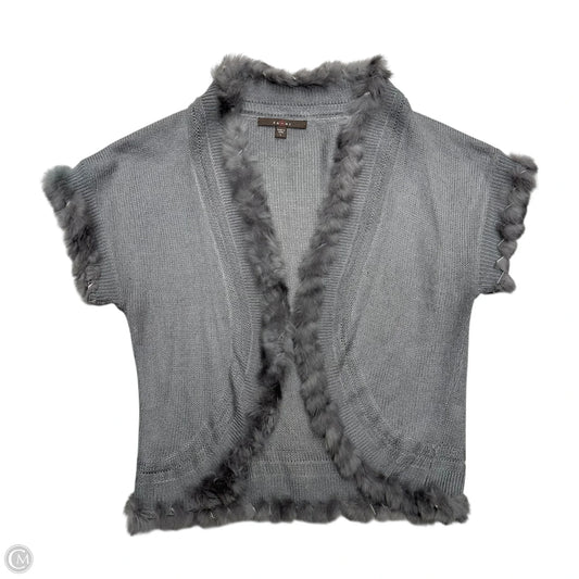 Sweater Cardigan By Fever In Grey, Size: L