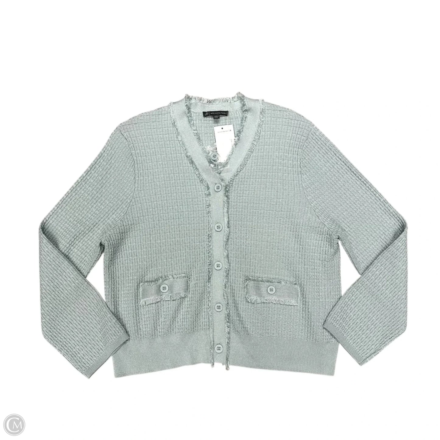 Sweater Cardigan By Adrianna Papell In Blue, Size: L