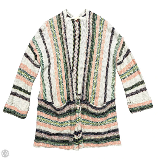 Sweater Cardigan By Pilcro In Cream & Green, Size: M