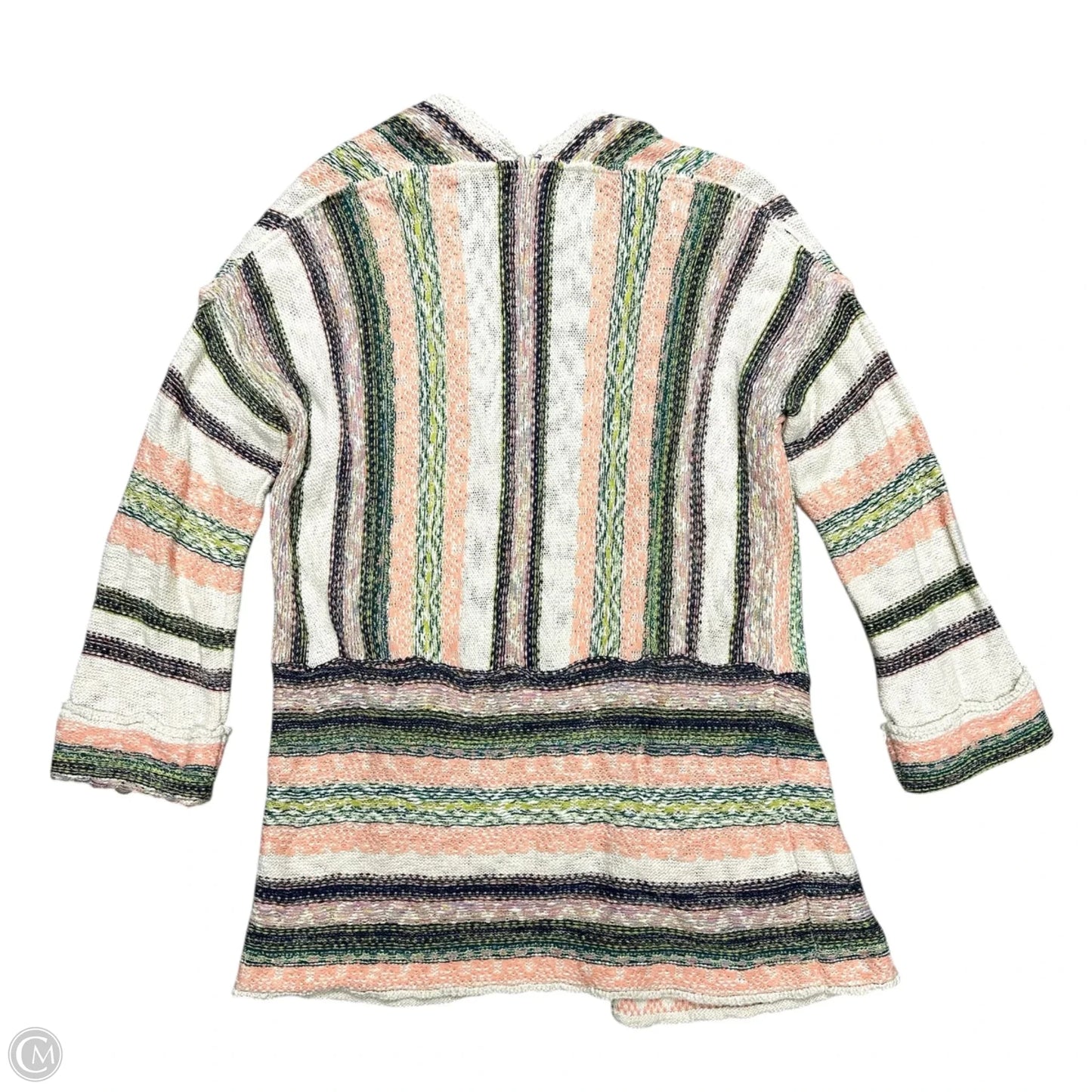 Sweater Cardigan By Pilcro In Cream & Green, Size: M/L