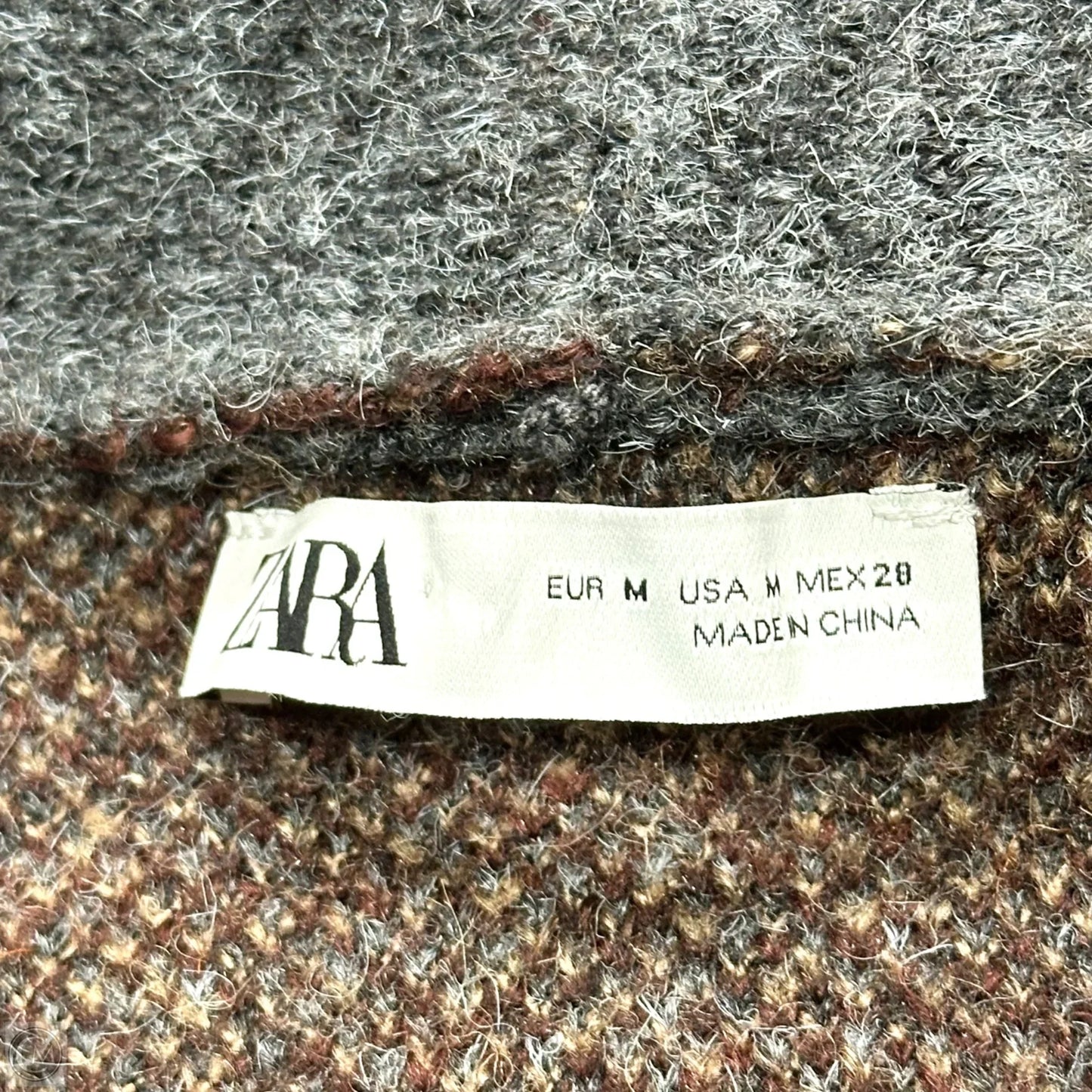 Sweater Cardigan By Zara In Brown & Grey, Size: M
